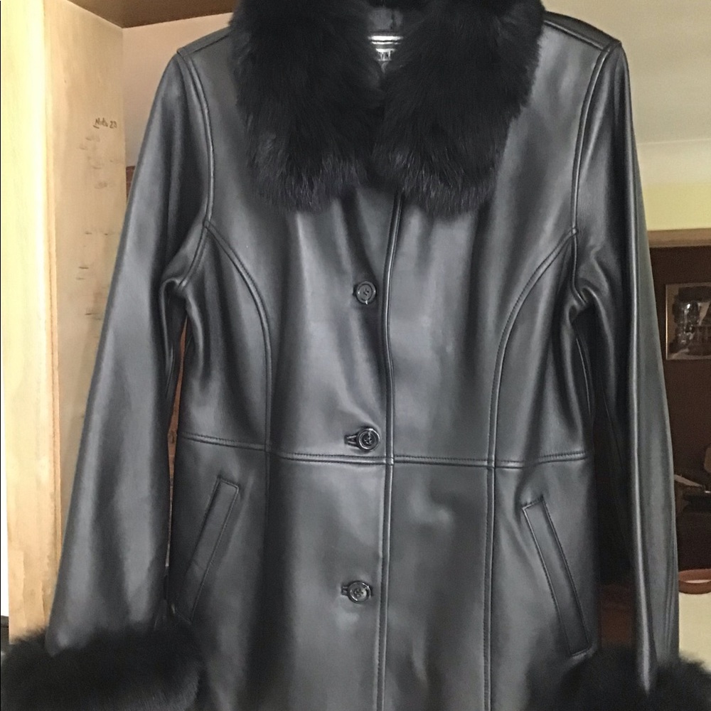 Marvin Richards Leather Jacket with Fox Fur